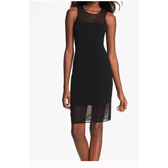 Jay Godfrey See Thru Sheer Detail Black Sheath Dress~2 - Picture 1 of 5